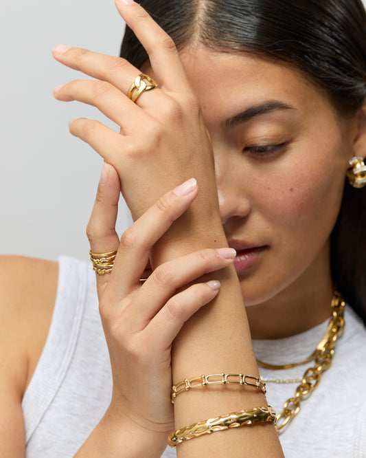 Bracelet jonc n°7 - doré