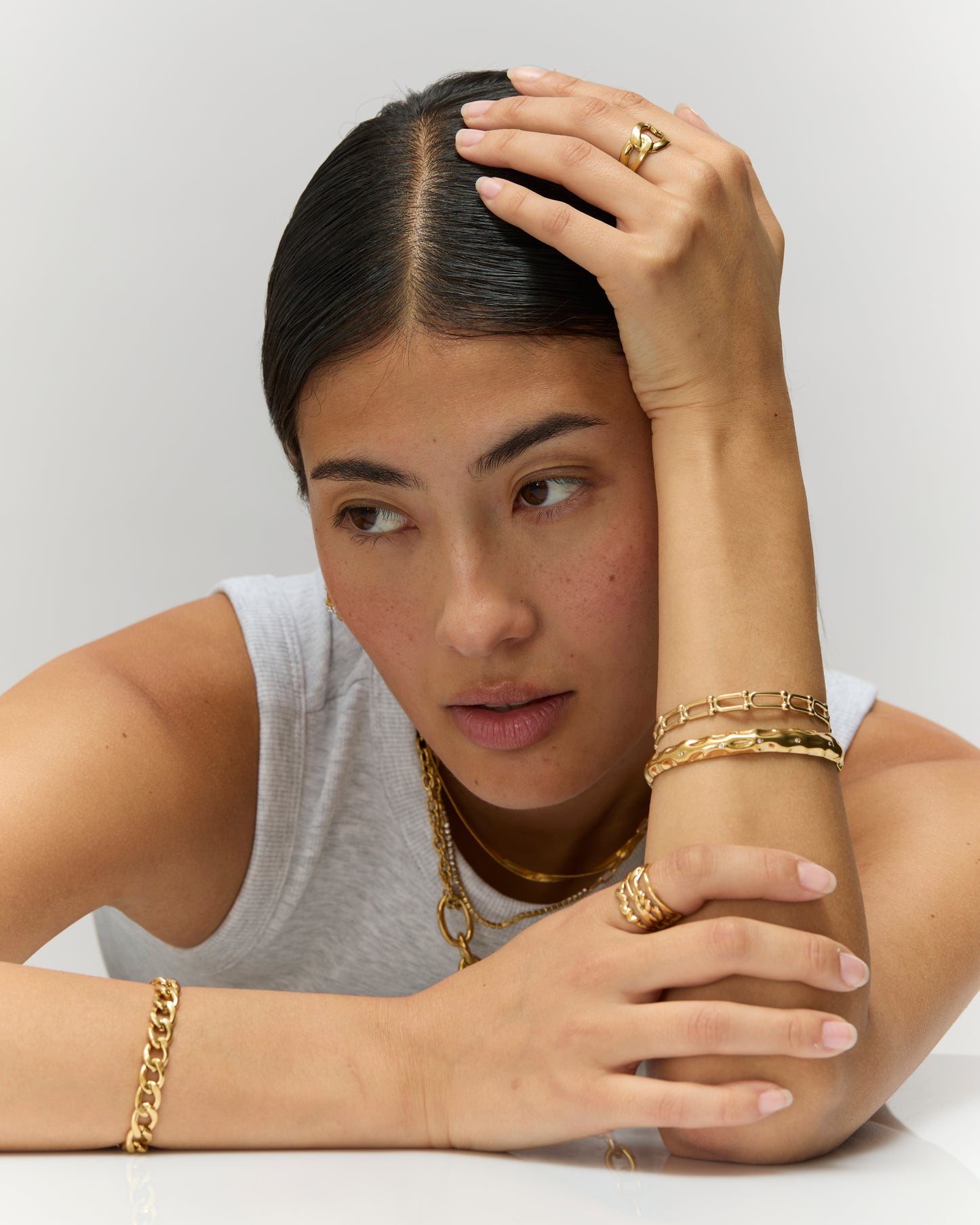 Bracelet jonc n°7 - doré