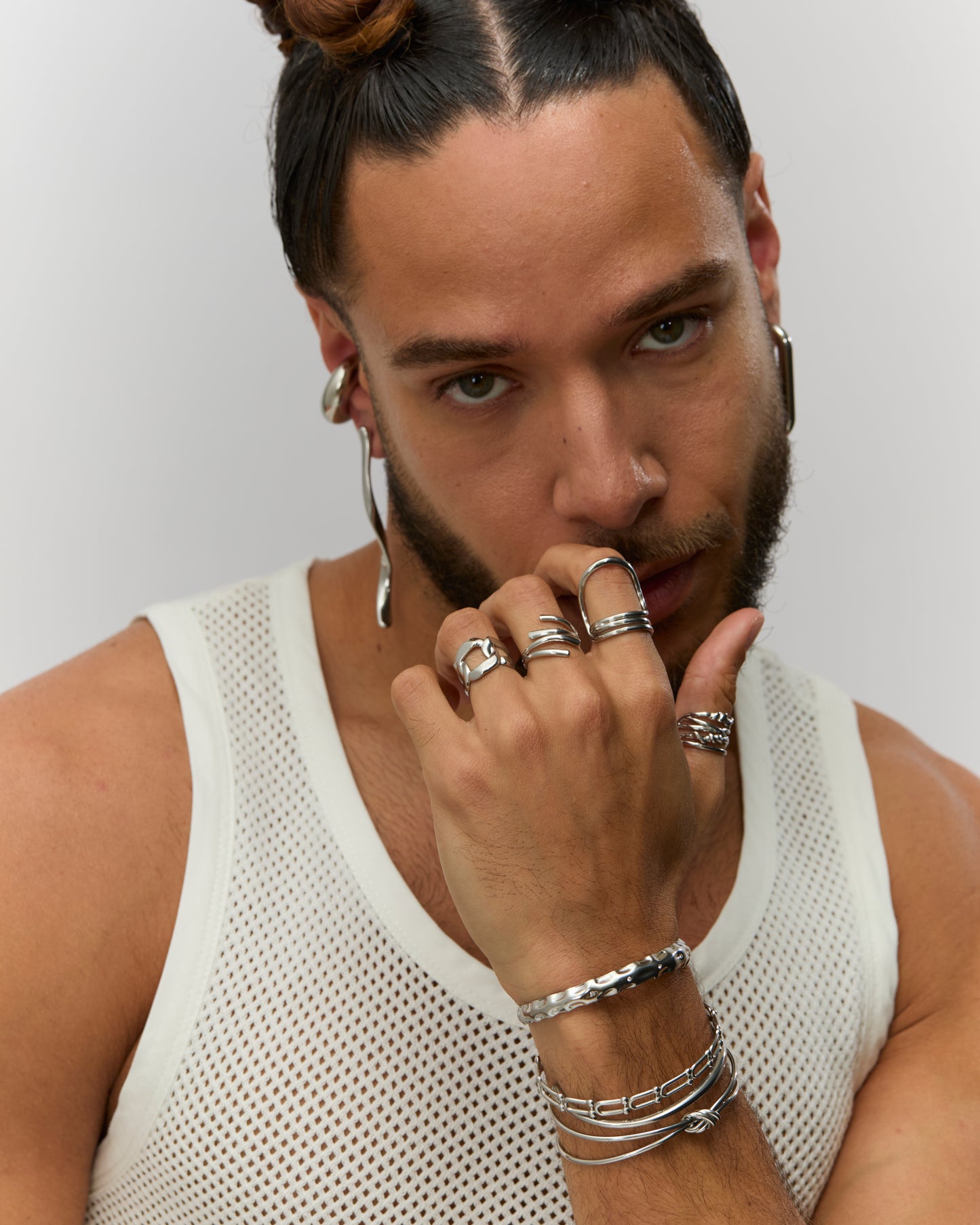 Bracelet jonc n°8 - argenté