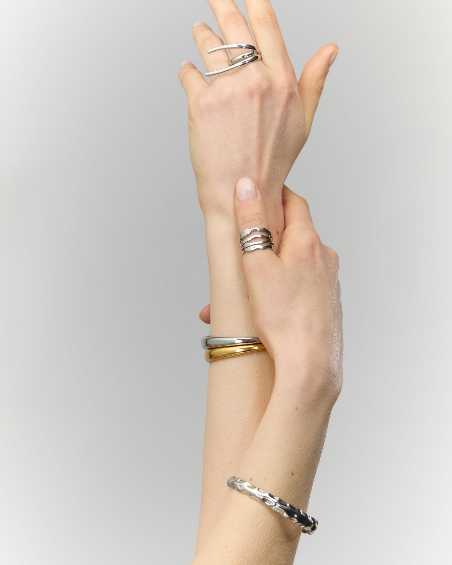 Bracelet jonc n°10 - argenté