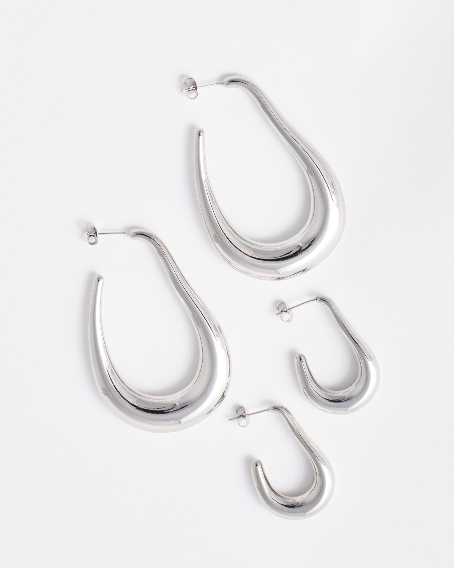 Boucles d'oreille n°7 taille L - argentées