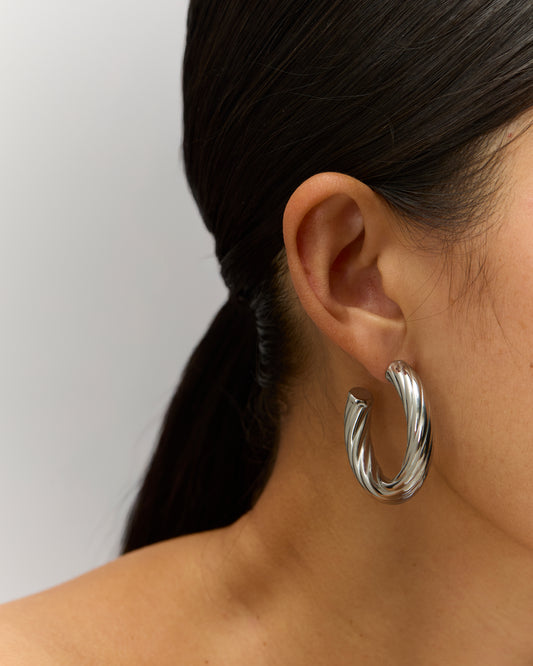 Boucles d'oreille n°12 taille L - argentées