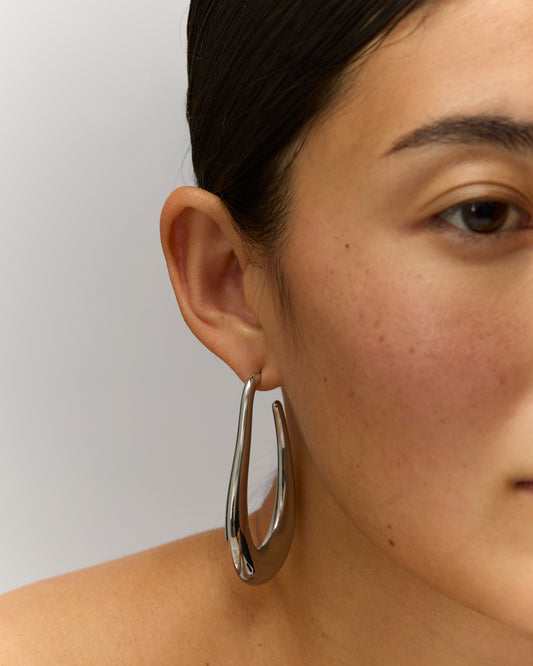 Boucles d'oreille n°7 taille L - argentées