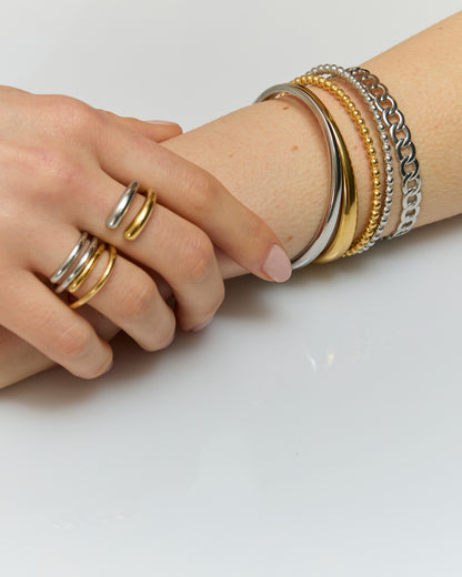Bracelet jonc n°10 - argenté