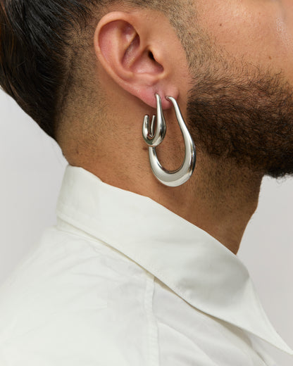 Boucles d'oreille n°7 taille L - argentées