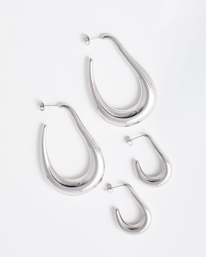 Boucles d'oreille n°7 taille L - argentées