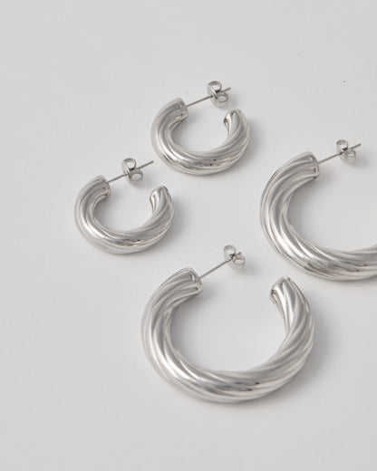 Boucles d'oreille n°12 taille L - argentées